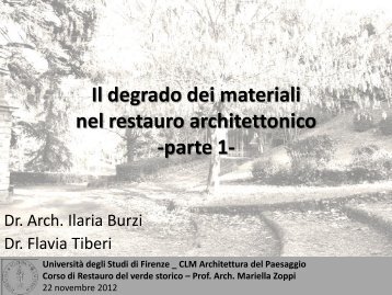 lezione degrado dei materiali 1 - Mariella Zoppi