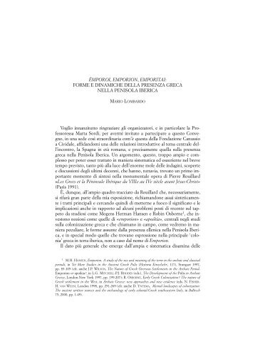 forme e dinamiche della presenza greca nella Penisola Iberica