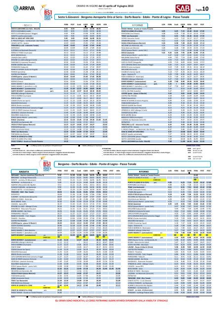 Qui trovi l'orario intergrale della linea BS1 - Sab Autoservizi