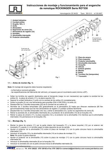 Instrucciones de montaje y funcionamiento para el enganche ... - JOST