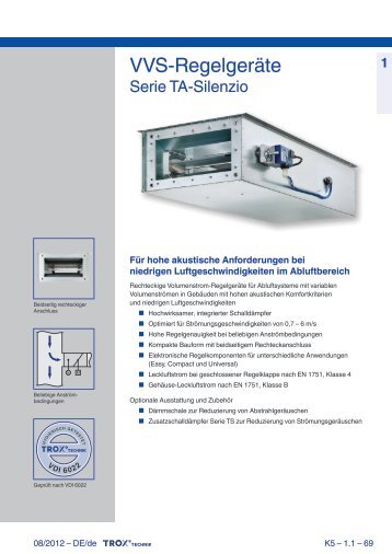 VVS-Regelgeräte Serie TA-Silenzio - Trox