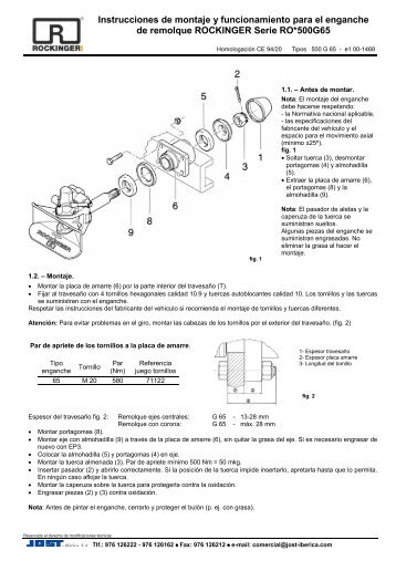 Instrucciones de montaje y funcionamiento para el enganche ... - JOST