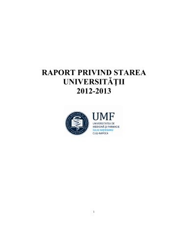 Raport privind starea universitatii 2012 - Iuliu Haţieganu