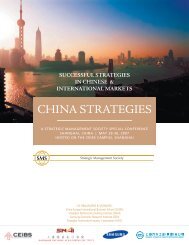 CHINA STRATEGIES - Strategic Management Society