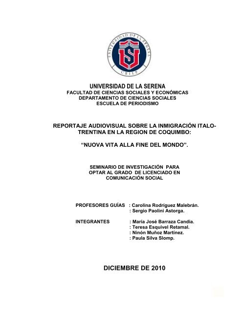 Documento PDF - Escuela de Periodismo - Universidad de La Serena