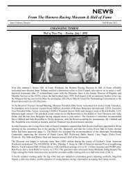 2012 Fall /Winter Newsletter - Harness Racing Museum and Hall of ...