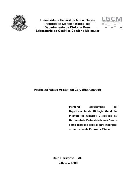 Universidade Federal de Minas Gerais Instituto de Ciências ...