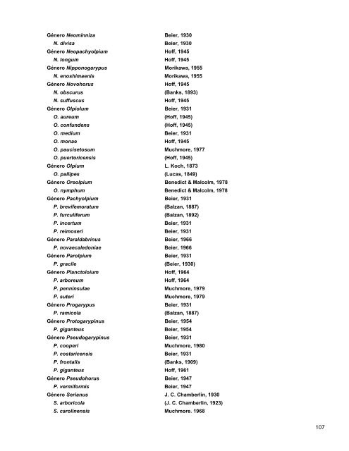 Catalogo de Autoridades Taxonómicas de Arachnida - Conabio