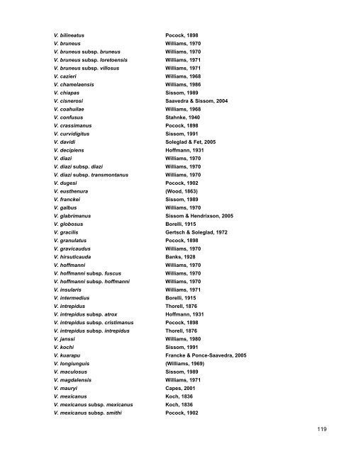 Catalogo de Autoridades Taxonómicas de Arachnida - Conabio