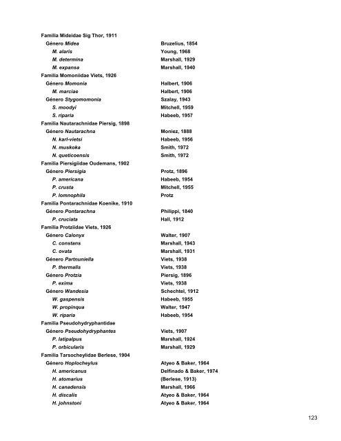 Catalogo de Autoridades Taxonómicas de Arachnida - Conabio