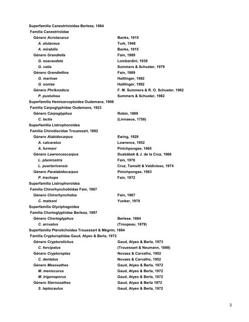 Catalogo de Autoridades Taxonómicas de Arachnida - Conabio