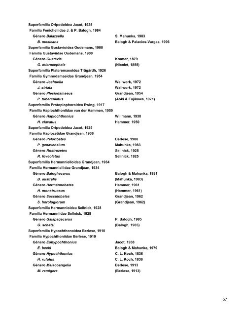 Catalogo de Autoridades Taxonómicas de Arachnida - Conabio