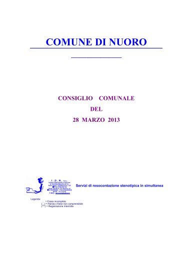 Seduta del 28/03/2013 (pdf - 374Kb) - Comune di Nuoro