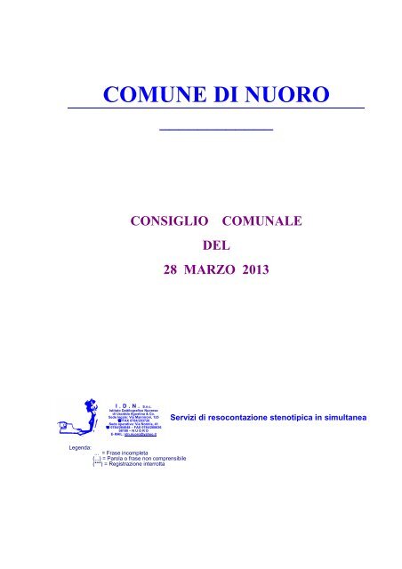 Seduta del 28/03/2013 (pdf - 374Kb) - Comune di Nuoro