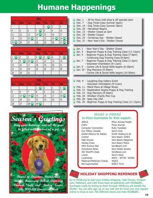 Winter Edition - Humane Society of Vero Beach & Indian River County