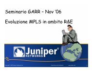 Seminario GARR – Nov '06 Evoluzione MPLS in ambito R&E
