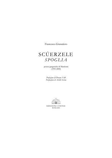 SCÚERZELE - Poeti del Parco