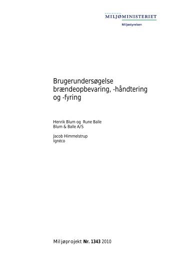 Brugerundersøgelse brændeopbevaring ... - Blum & Balle A/S