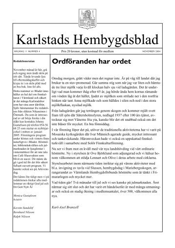 Nr 4 2004 - Karlstads Hembygdsförening
