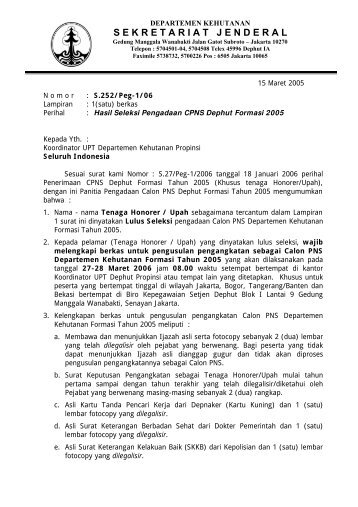 INTERNET HONOR 2005 - Departemen Kehutanan
