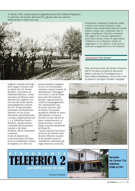 l'attraversamento tedesco del fiume Po - Museo della Seconda ...