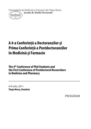 Program Conferinta 2011 - Universitatea de Medicina si Farmacie