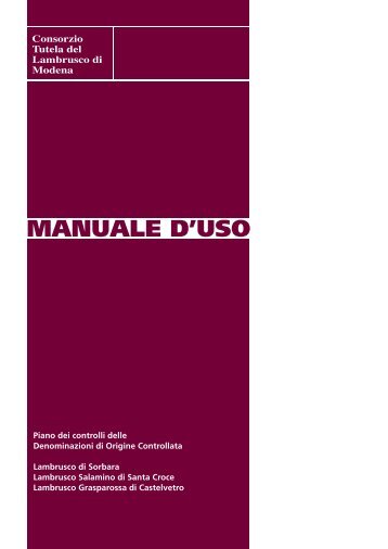 MANUALE D'USO - Consorzio Tutela del Lambrusco di Modena