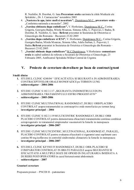 Lista de lucrări ştiin ifice Dr.Dumitraşcu Mihai Cristian - Universitatea ...