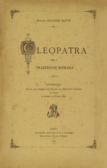 Cleopatra nella Tradizione Romana