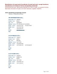 Manufacture of wood and of products of wood and cork, except ...