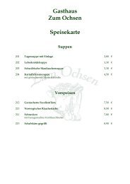 Gasthaus Zum Ochsen Speisekarte Suppen - Zum Ochsen Ladenburg