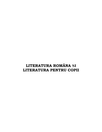 Literatura romana si literatura pentru copii.DOC