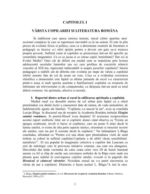 Literatura romana si literatura pentru copii.DOC