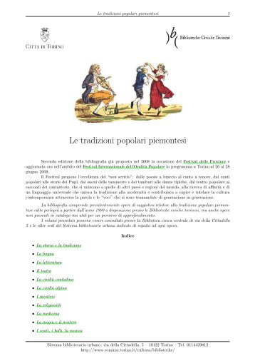 Le tradizioni popolari piemontesi - Città di Torino