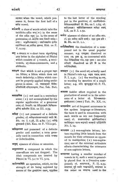dictionary of sanskrit grammar