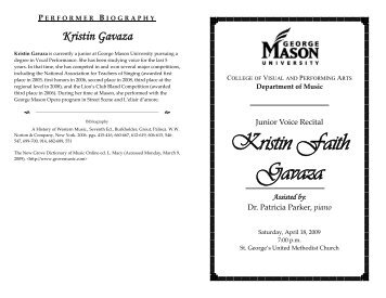 Kristin Gavaza - George Mason University School of Music