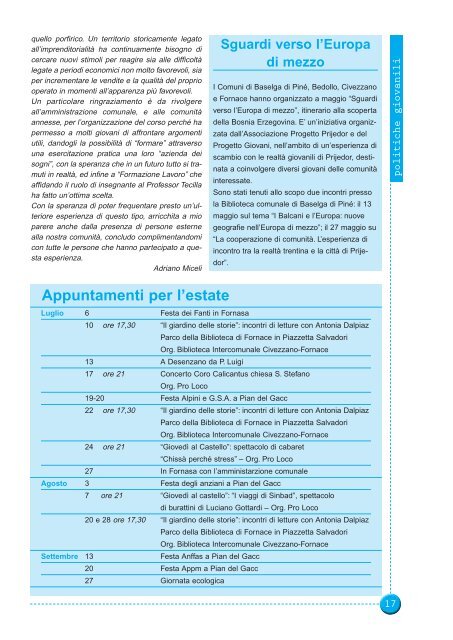 Novità sulla tariffa rifiuti 2008 - Comune di Fornace