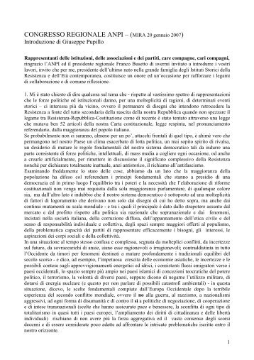 La prolusione del Presidente dell'Istrevi, Giuseppe Pupillo, al ...