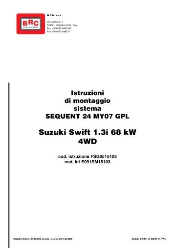 Swift 1.3i 68kW E4 4WD - BRC Gas Equipment