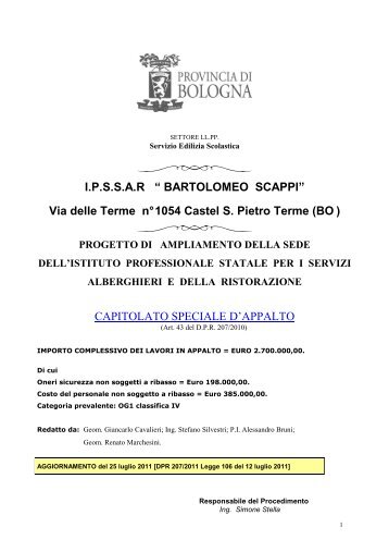1-Capitolato Speciale Appalto - Provincia di Bologna