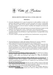 regolamento comunale per la tutela dei cani - Comune di Pachino