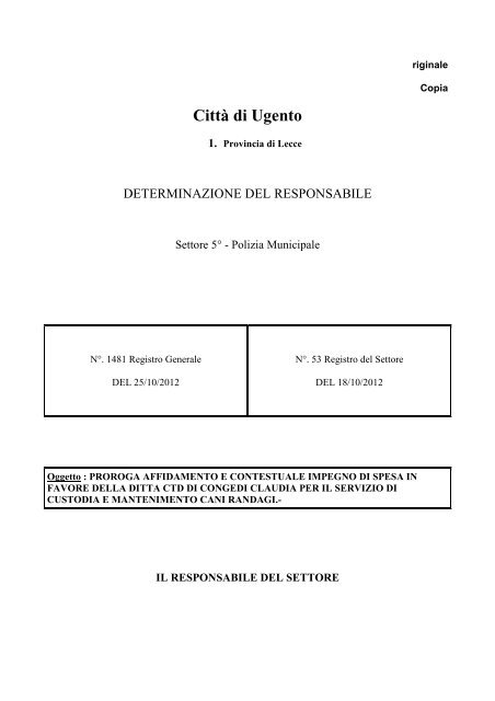 DET. 1481/2012 (.pdf 18 Kb) - Comune di Ugento
