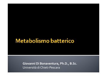 10 MEDICINA - metabolismo batterico.pdf - Ch.unich.it