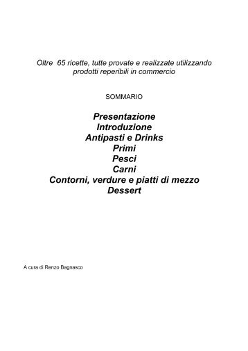 65 ricette favolose del Fratello Renzo Bagnasco - Fratelli-della-costa.it