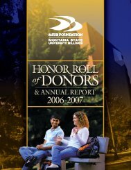 2006-2007 Honor Roll of Donors - Montana State University - Billings