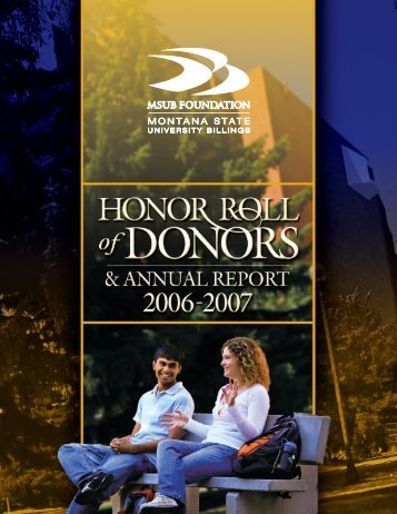 2006-2007 Honor Roll of Donors - Montana State University - Billings