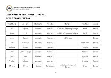 2009 commonwealth essay competition