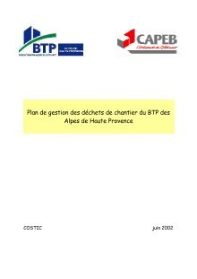 Plan De Gestion Des Dechets De Chantier Du Btp Environnement 04