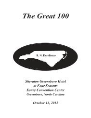 2012 Great 100 Gala Program - the Great 100 Nurses of North ...