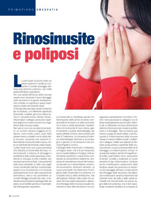 Rinosinusite e poliposi - Punto Effe